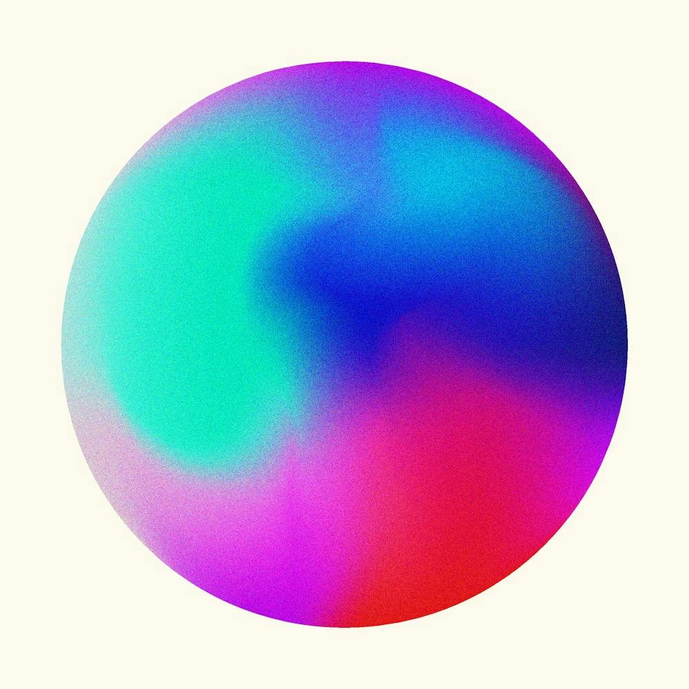 Regenbogenkugel Blau und Pink