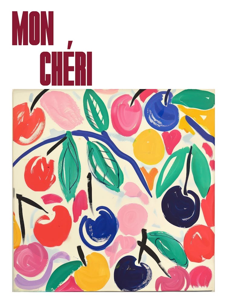 Mon Cheri Poster Summer Cherries Painting Matisse Style 11