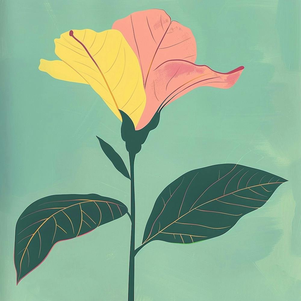 Moonflower Square Flower Illustration