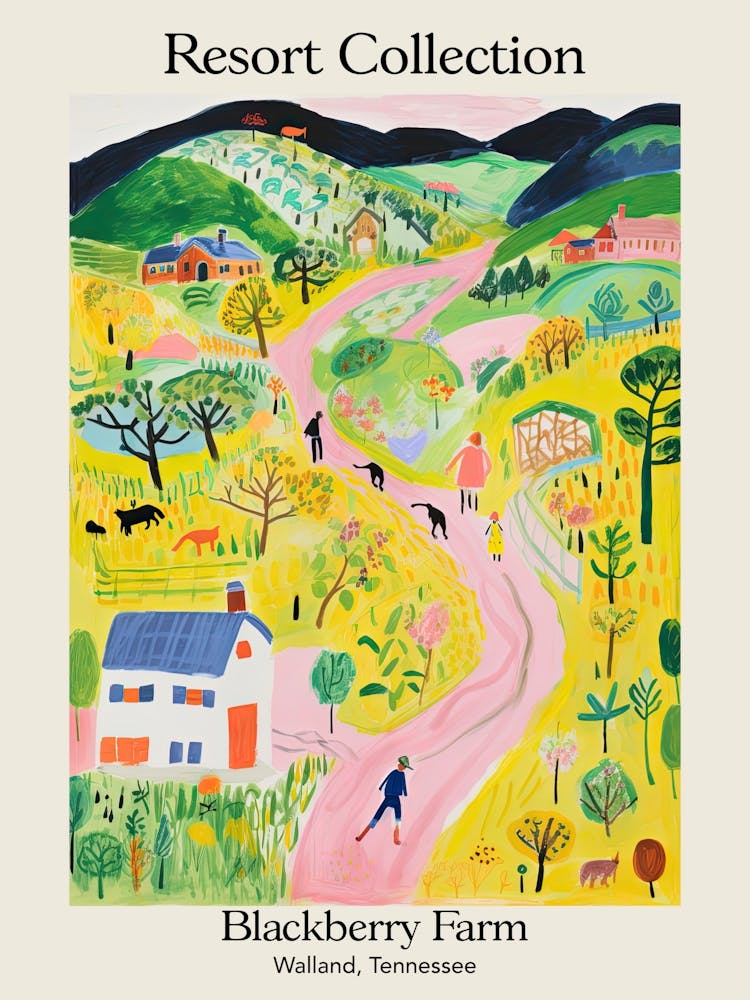 Poster Of Blackberry Farm   Walland, Tennessee   Resort Collection Storybook Illustration 1