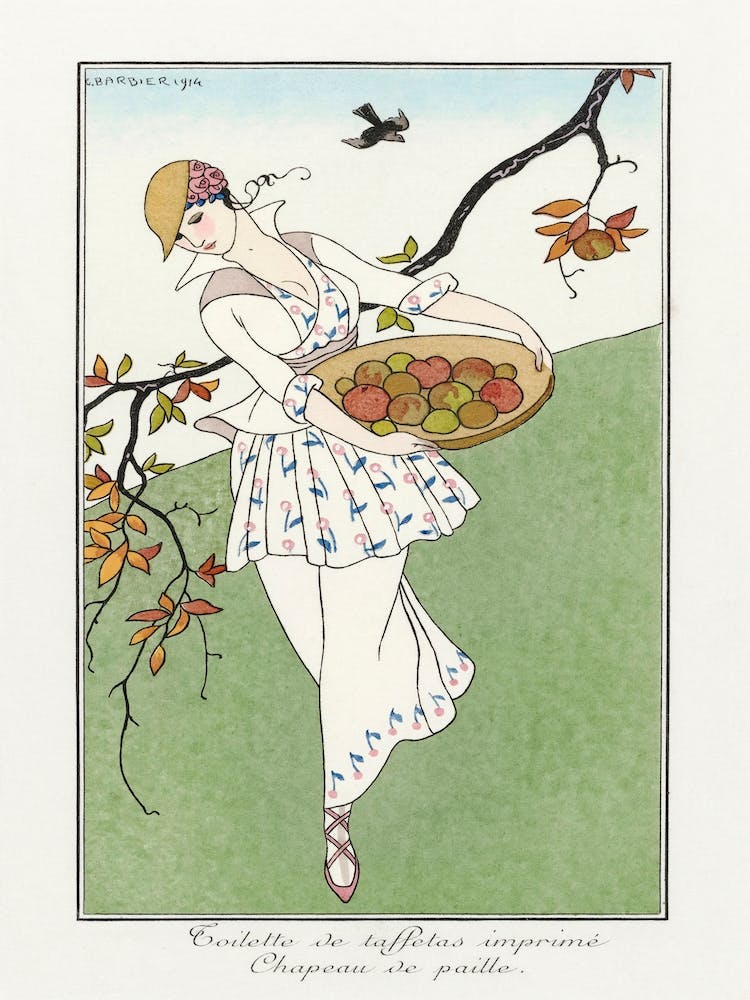 Costumes Parisiens Toilettes De Taffetas (1914), George Barbier