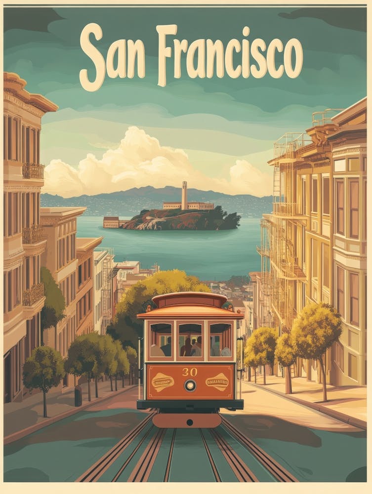 Aihrgdesign Un Classique Poster de Voyage des Années 1960 Pour San Francisco 3