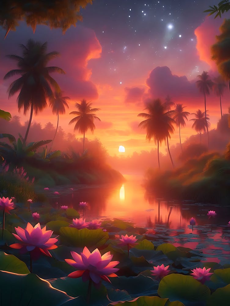 Beautiful Lotus Lake Landscape 16