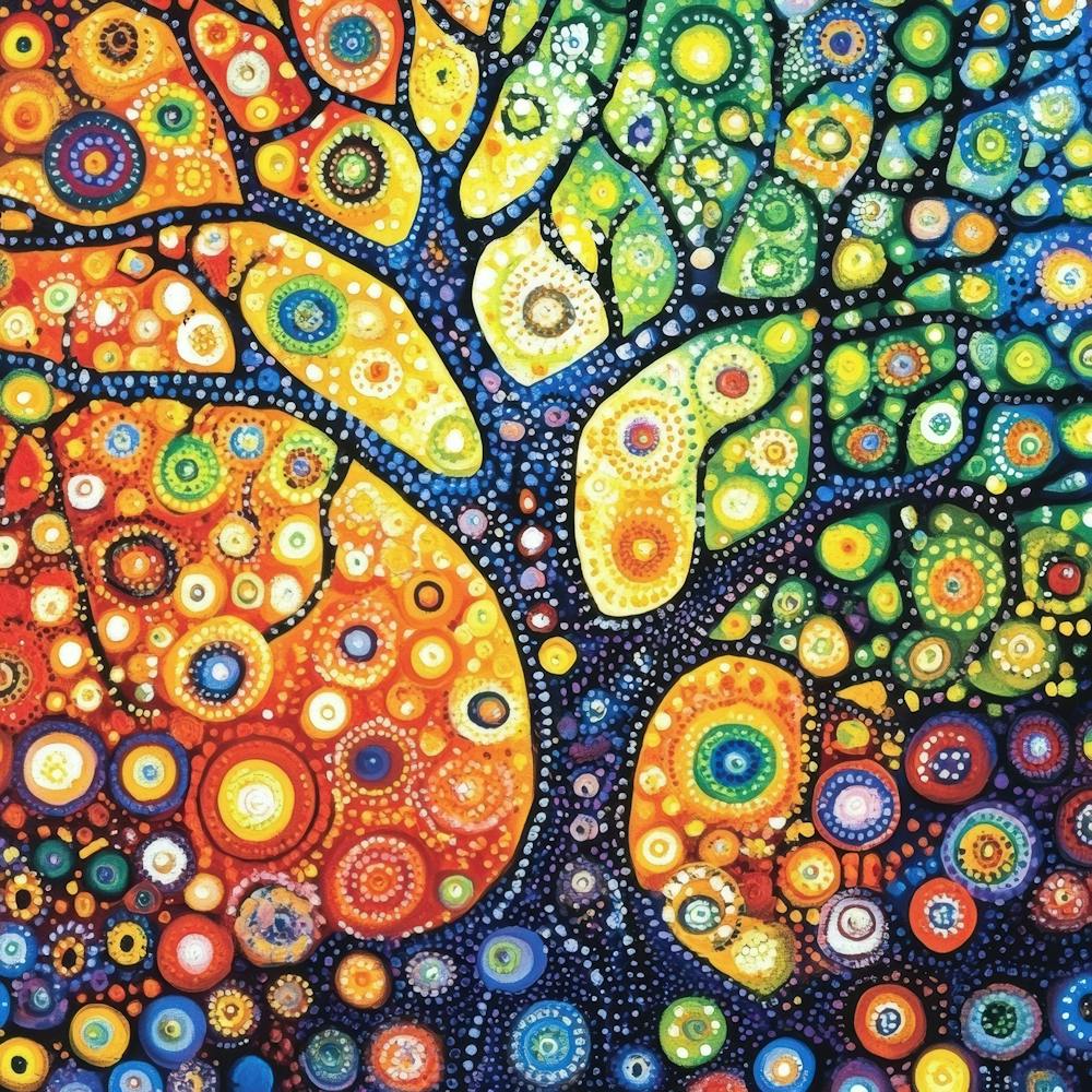 Colorful Dots and Circle of Tree 5