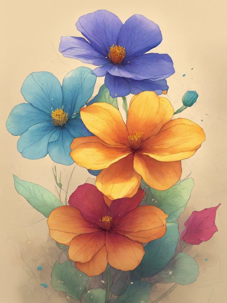 Watercolor Flowers 16