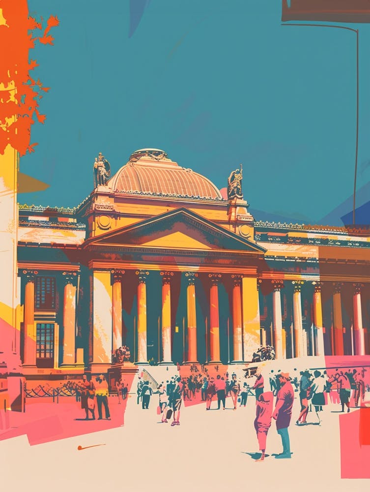 The Met New York Colourful Silkscreen Illustration 4