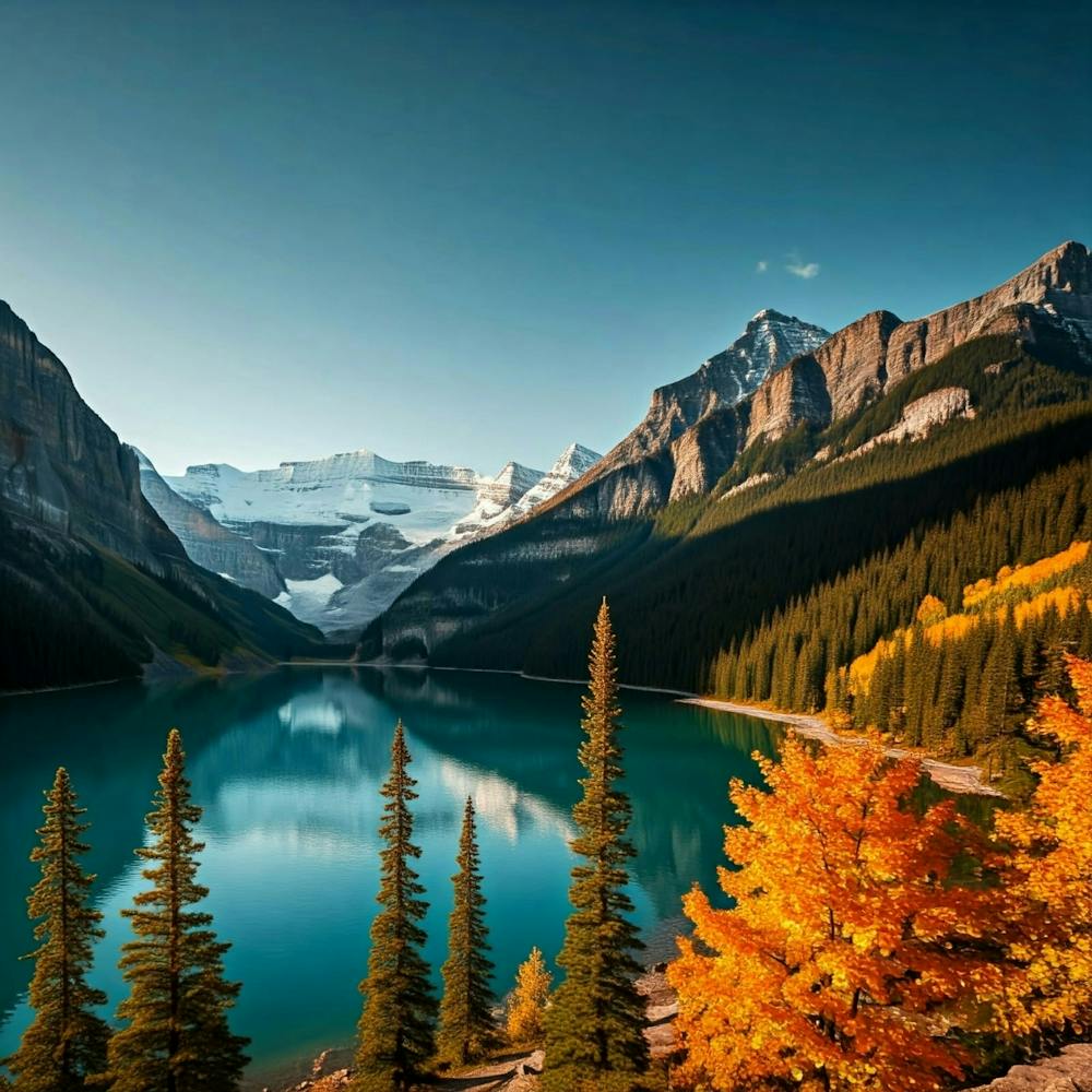 Autumn Lake In Banff National Park