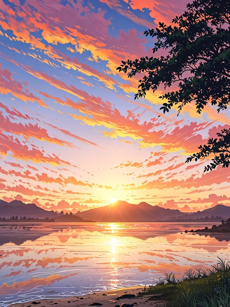 Sunset Over The Lake 3