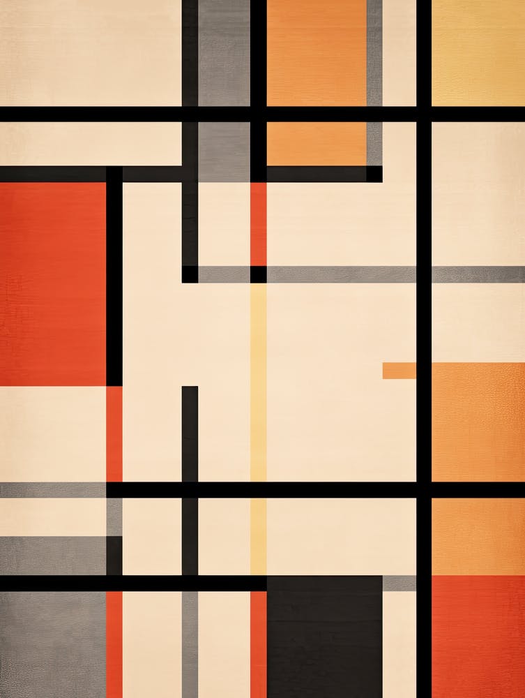 Rectangles Éclatants ; Ambiance Géométrique Mid-Century