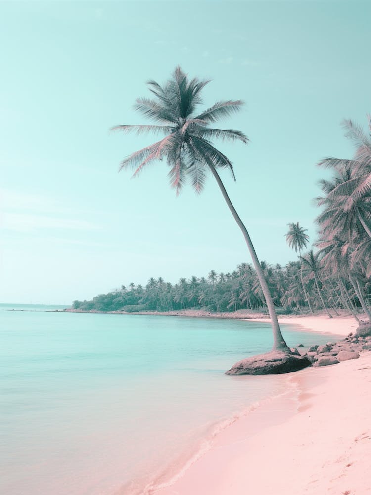 Koh Kood Beach Thailand Turquoise And Pink Tones 3