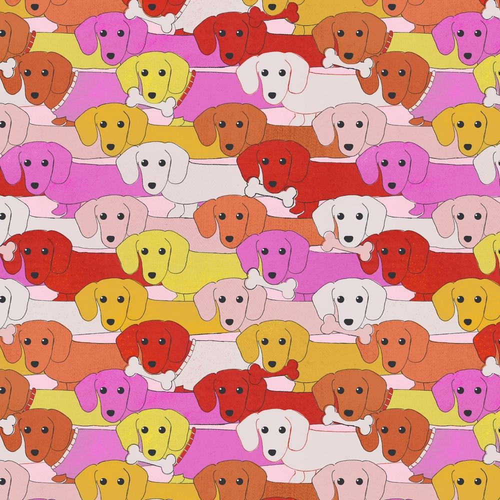 Dachshund Pattern In Pink 1