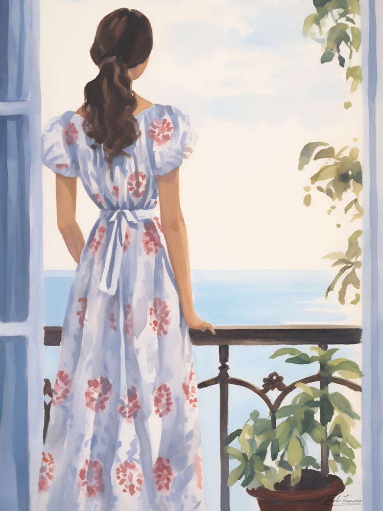 Woman Looking Out A Window