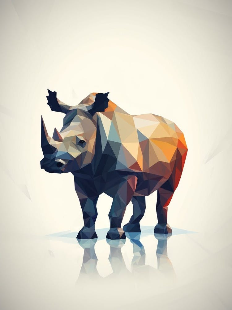 Rhinoceros Minimalist Abstract 3