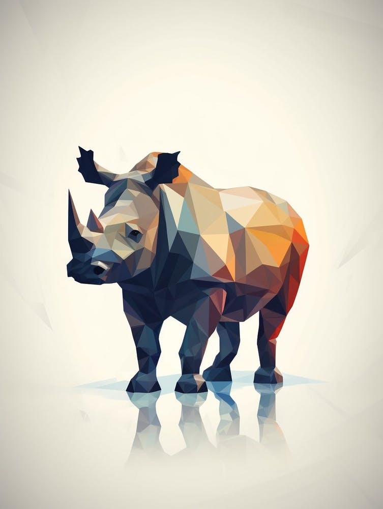 Rhinoceros Minimalist Abstract 3