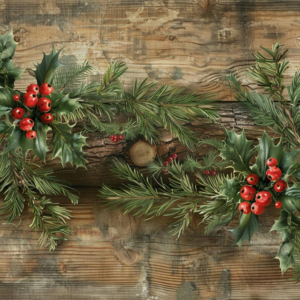 Yule Inspired Banner Texture With Mistletoe 3