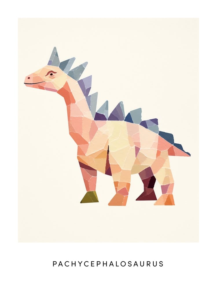 Nursery Dinosaur Art Pachycephalosaurus 3 Poster
