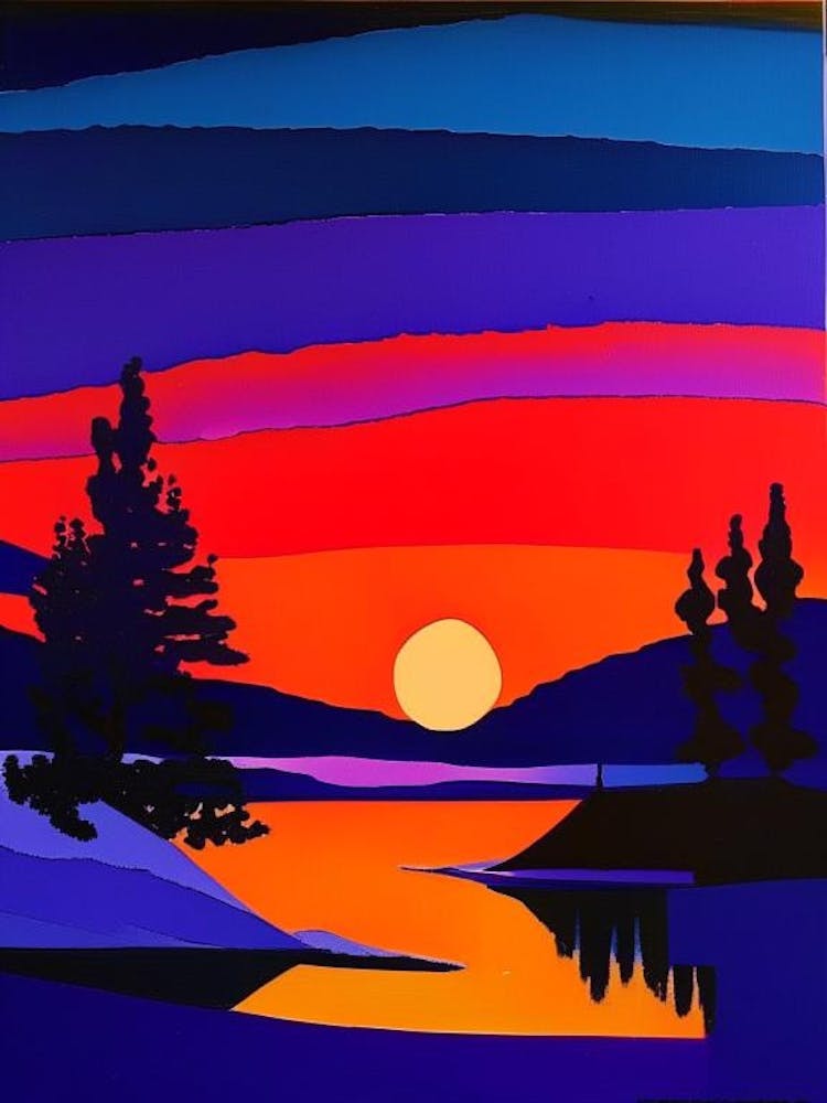 Icy Abstract Sunset