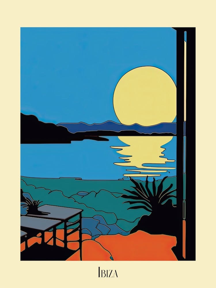 Poster Of Minimal Design Style Of Ibiza, Spain 1