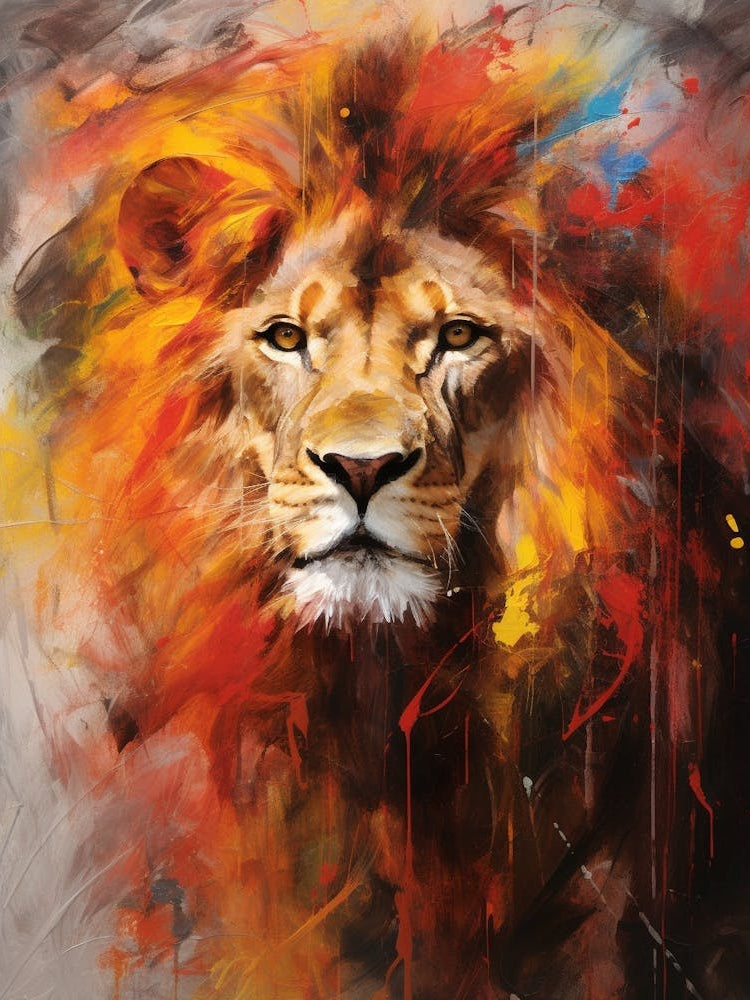 Lion Abstract Expressionism 4