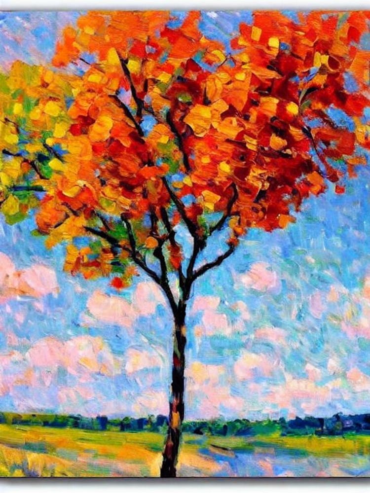 Eastern Cottonwood 2 tree Abstract Block Colour