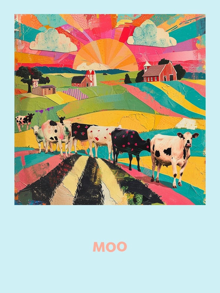 Moo Rainbow Cow Print 2