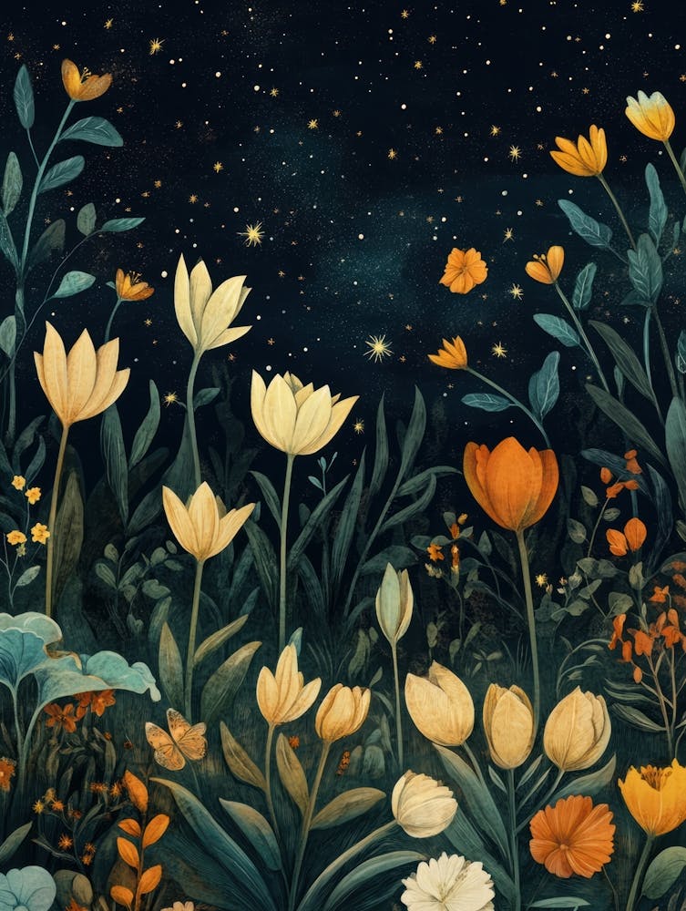 Night Sky With Flowers 1
