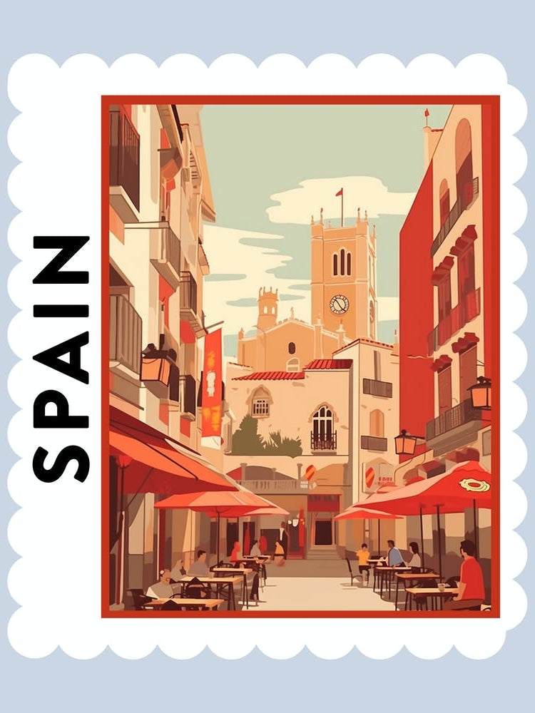 Spain 3 Travel Stamp Poster