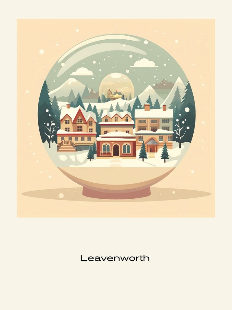 Leavenworth Washington Snowglobe Poster