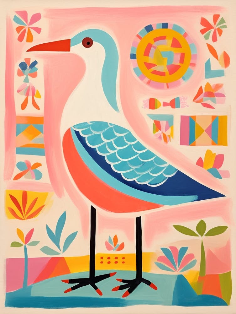 Pink Scandi Seagull 1