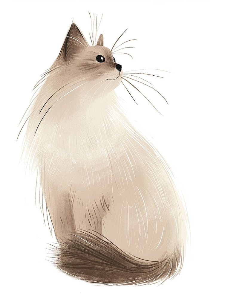 Siberian Cat Clipart Illustration 2
