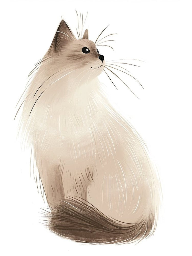 Siberian Cat Clipart Illustration 2