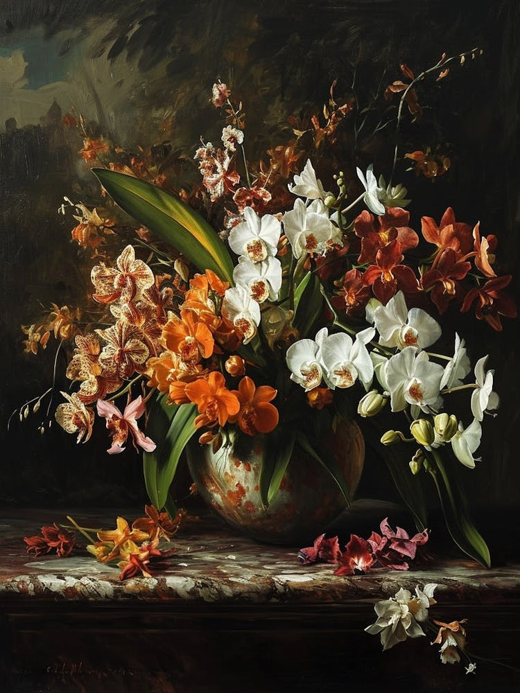 Baroque Floral Still Life Orchid 2