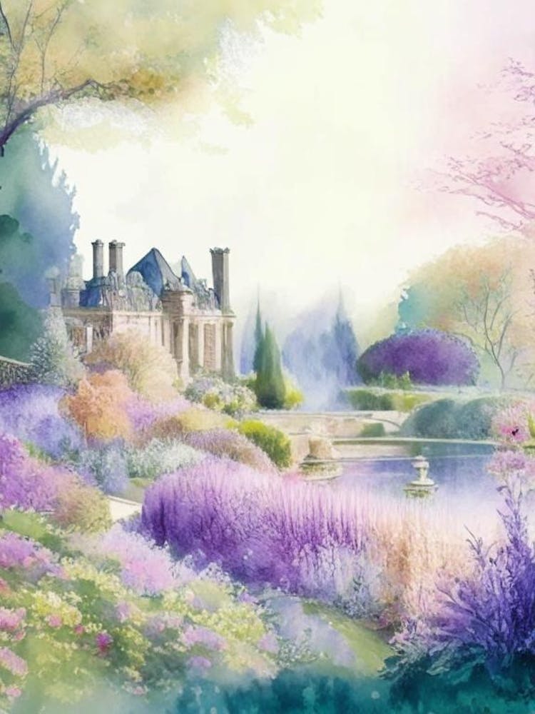 Alnwick Garden, United Kingdom Pastel Watercolour