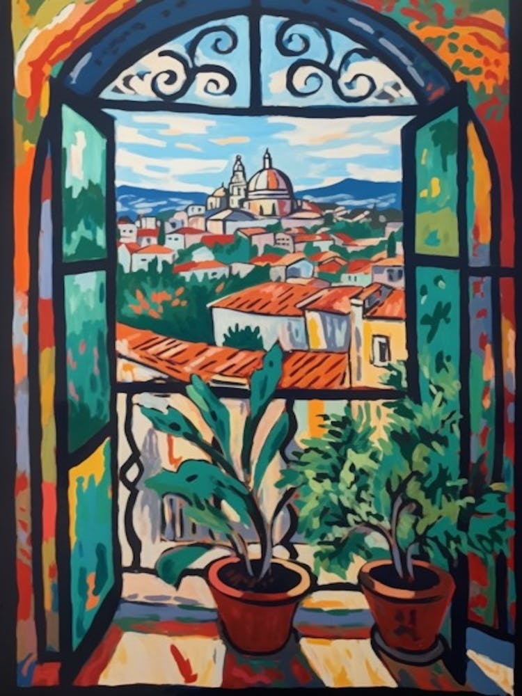 Fenster Budapest Ungarn im Stil von Matisse 3