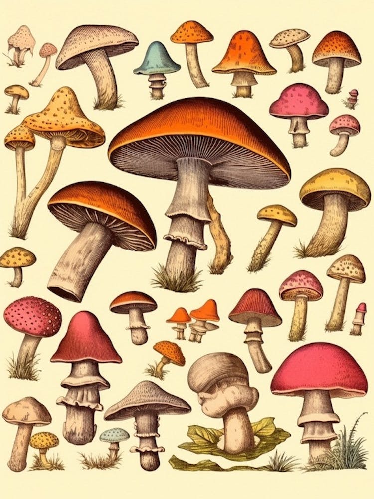 Vintage Mushrooms 3