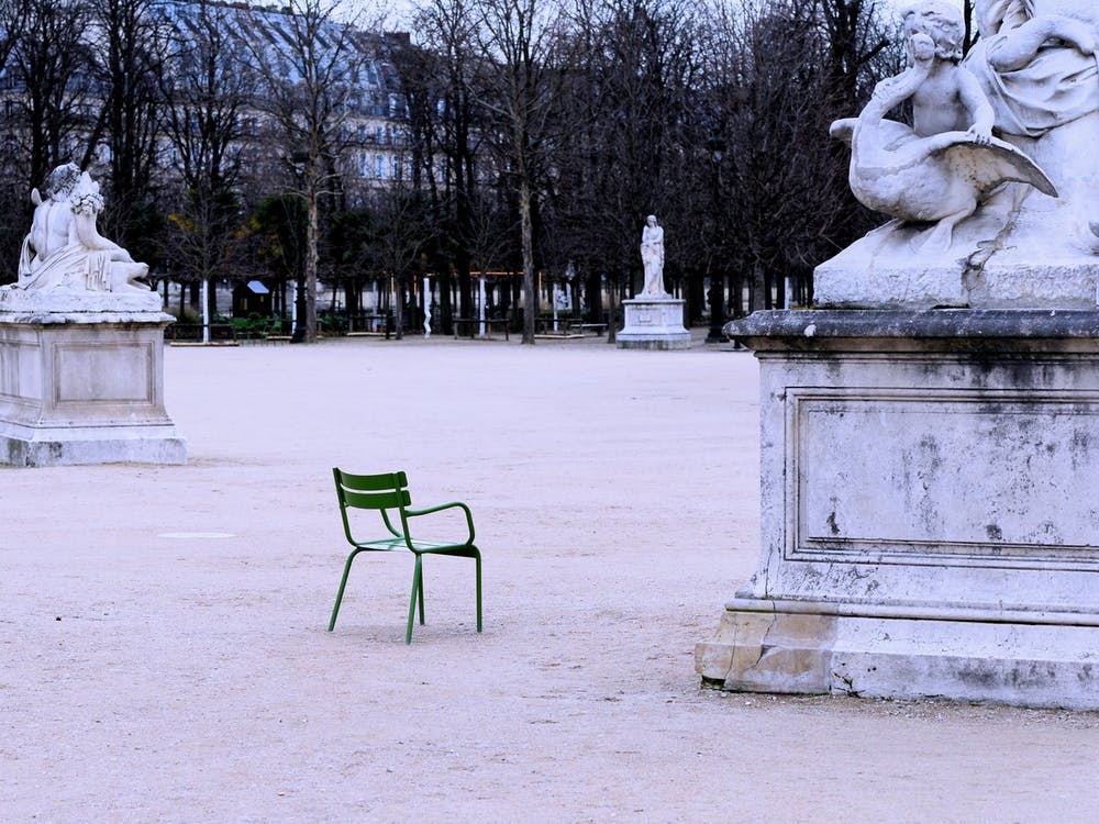Lonely Green Chair - Original Paris Street Photography