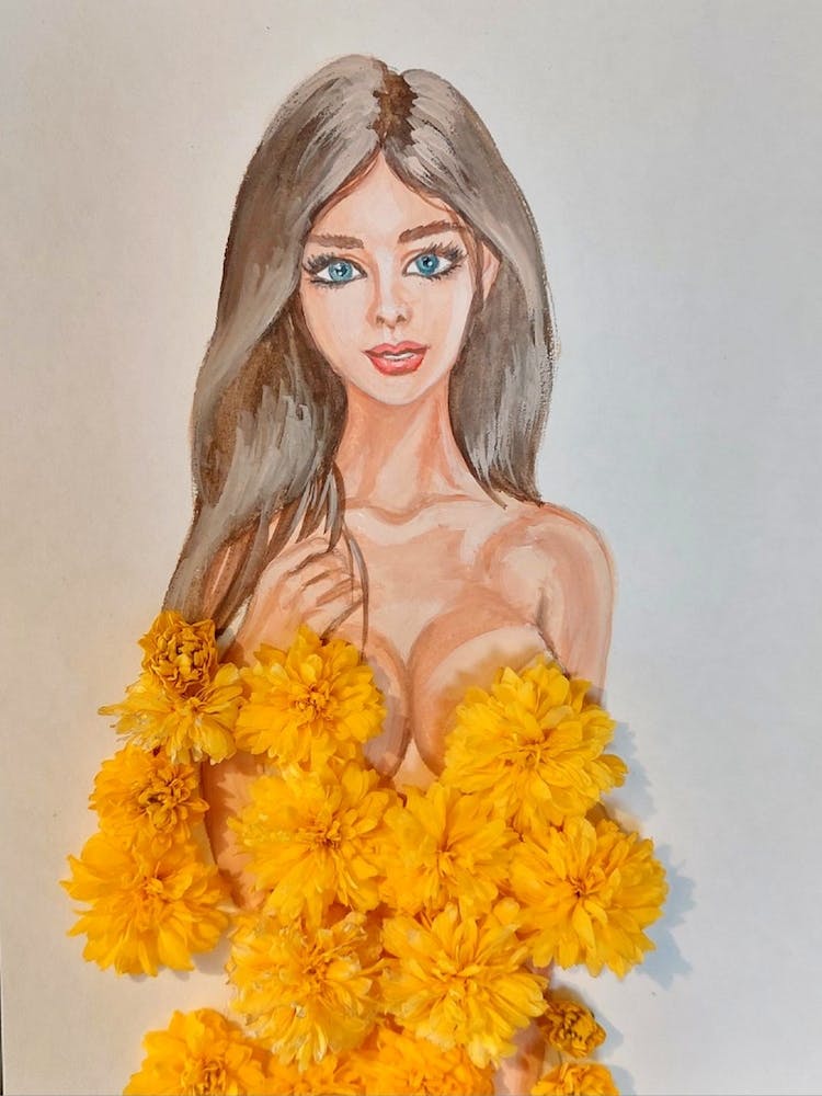 Lady In A Dandelion Dress