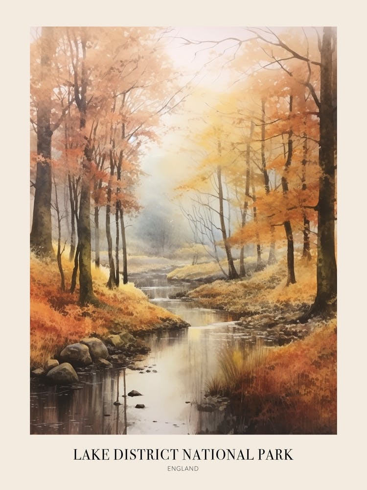 Lake District National Park Uk Trail Poster