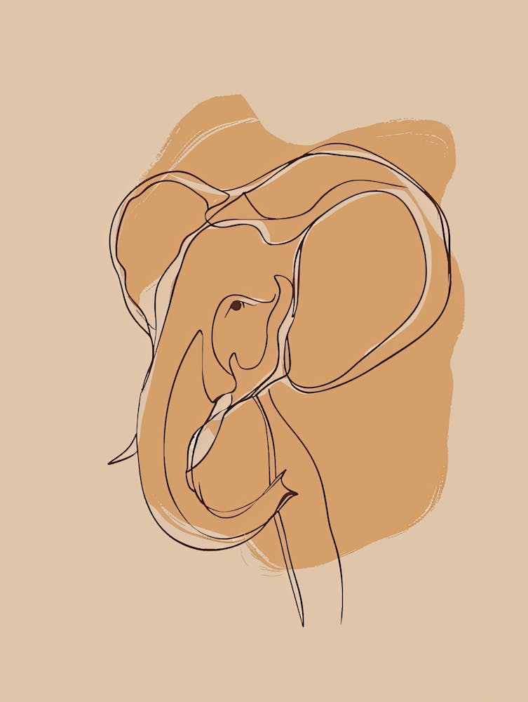Elephant - Boho, Line Art 8