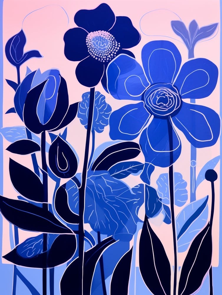 Blue Flower Illustration Orchid 3