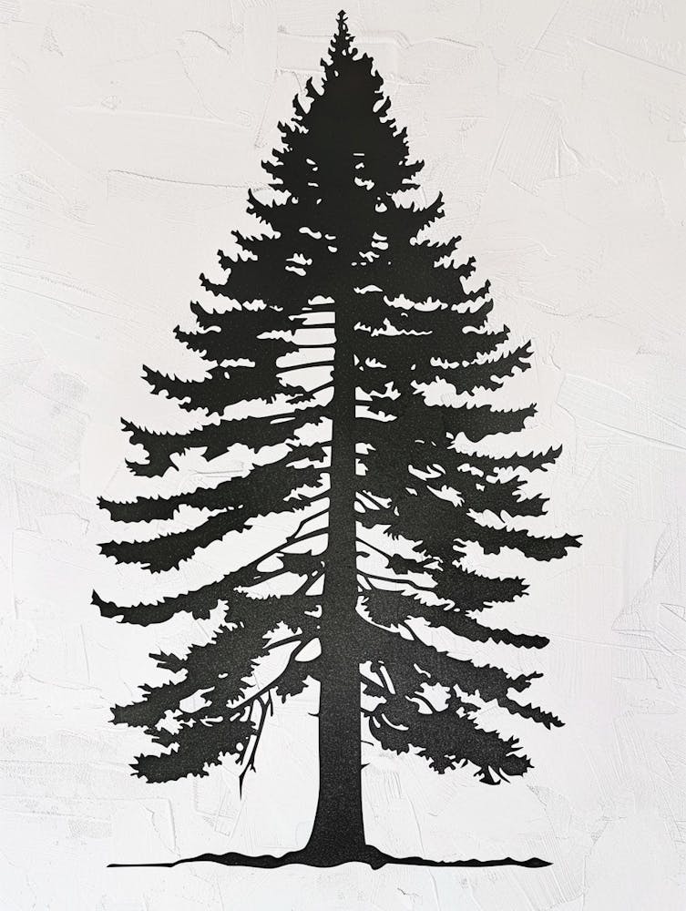Redwood Tree Simple Geometric Nature Stencil 1