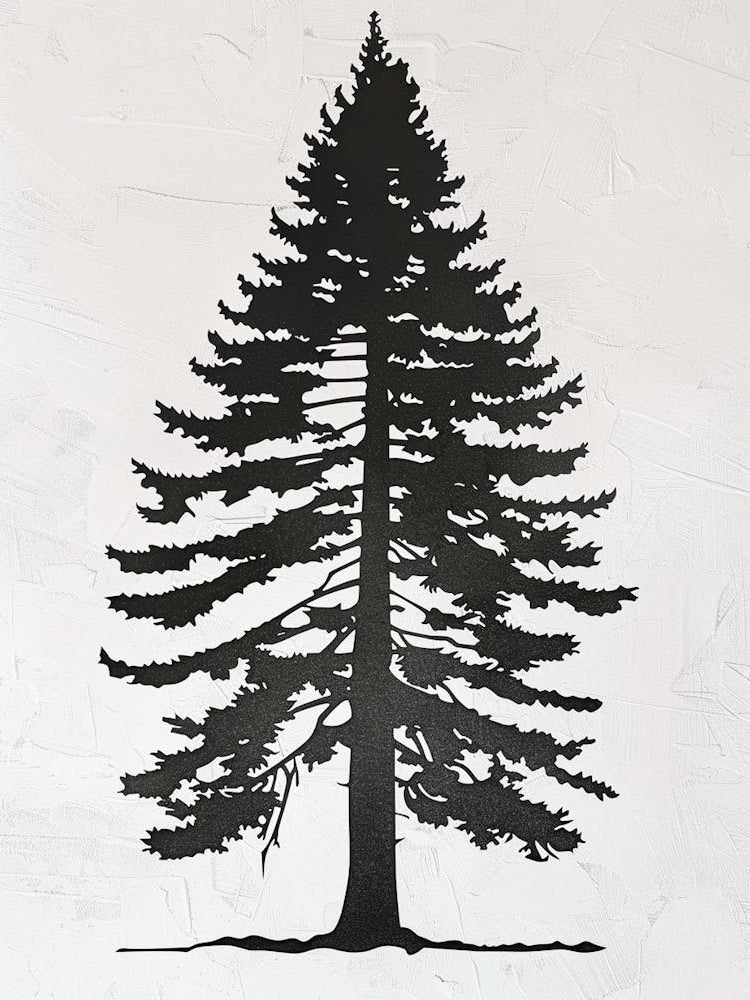Redwood Tree Simple Geometric Nature Stencil 1