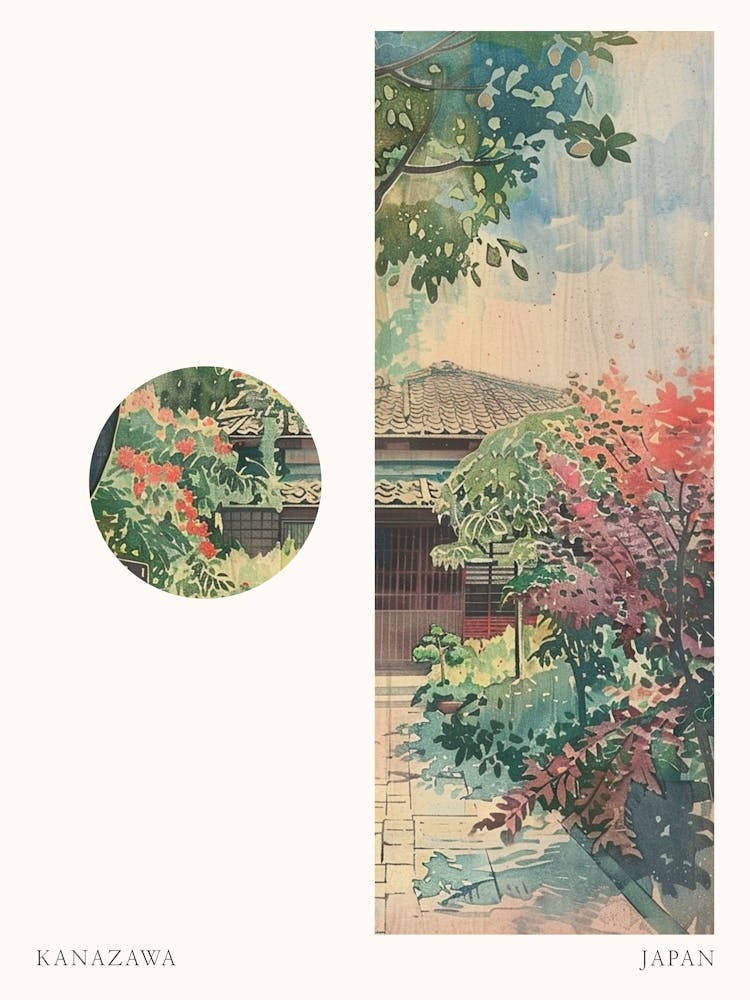 Kanazawa Japan 2 Cut Out Travel Poster