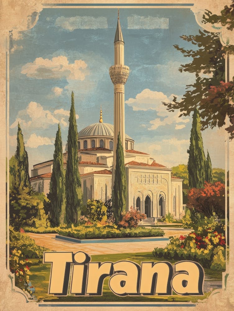 Aihrgdesign A Classic 1960s Travel Poster For Tirana 6