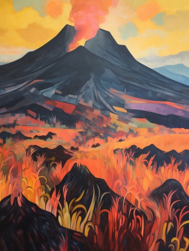Mount Yasur Vanuatu 2 Peinture de montagne