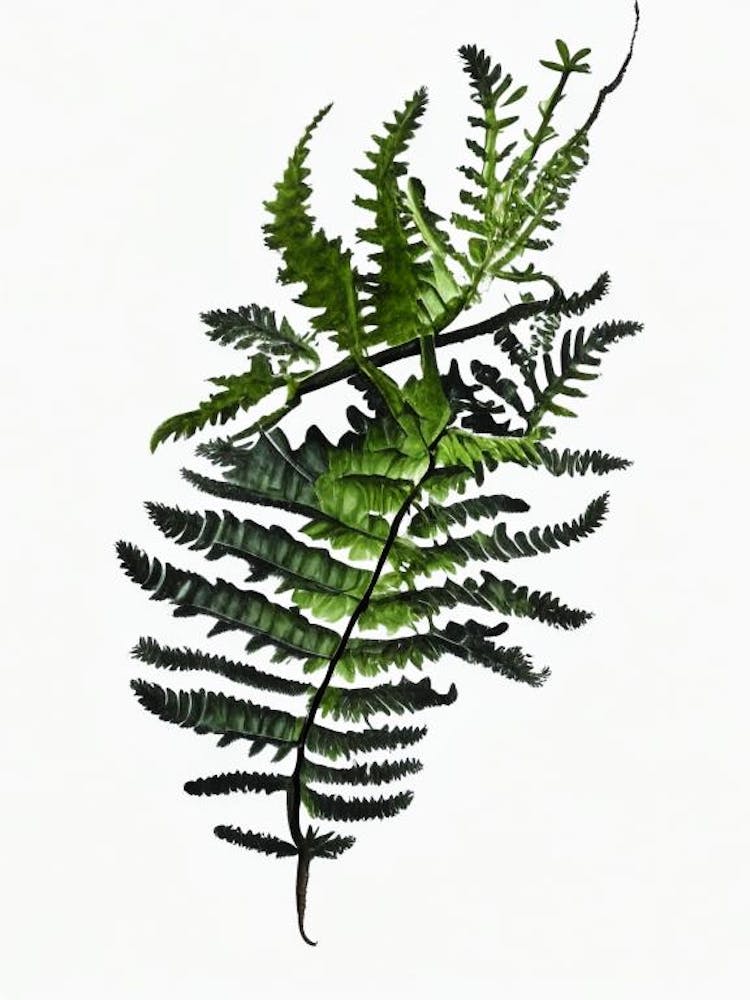 Black Stem Spleenwort Watercolour