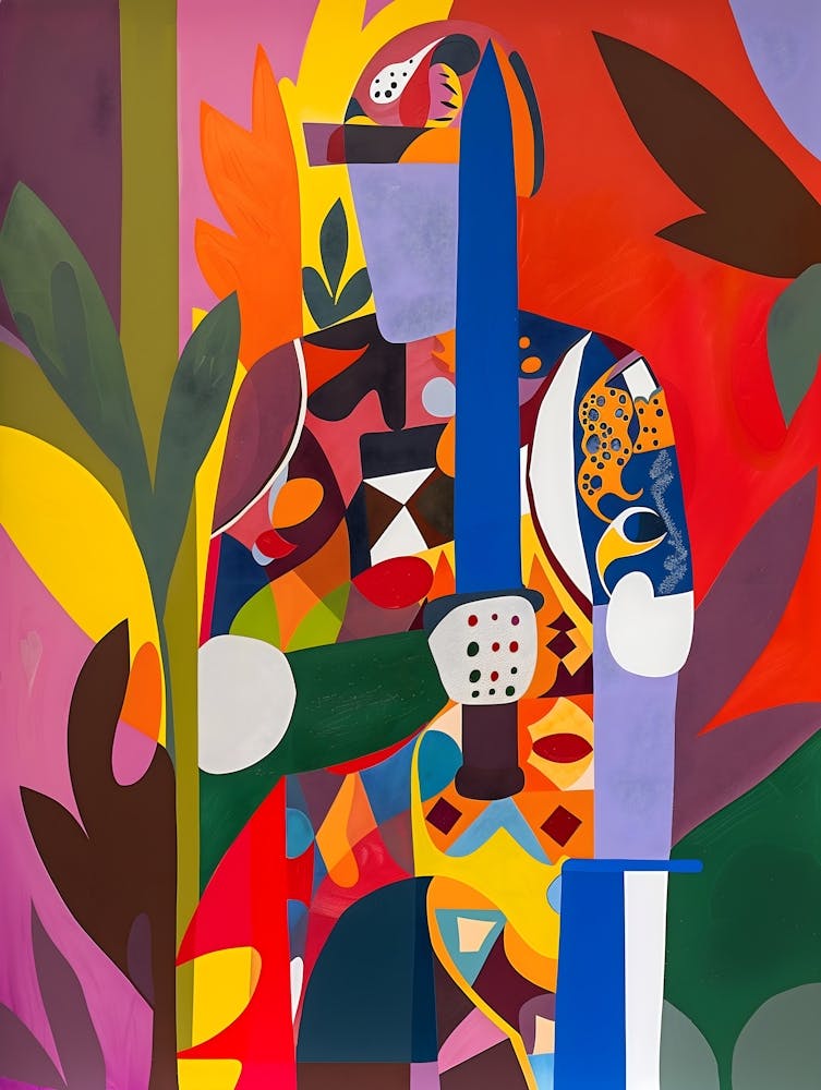 Matisse Inspired,The Warrior, Fauvism Style