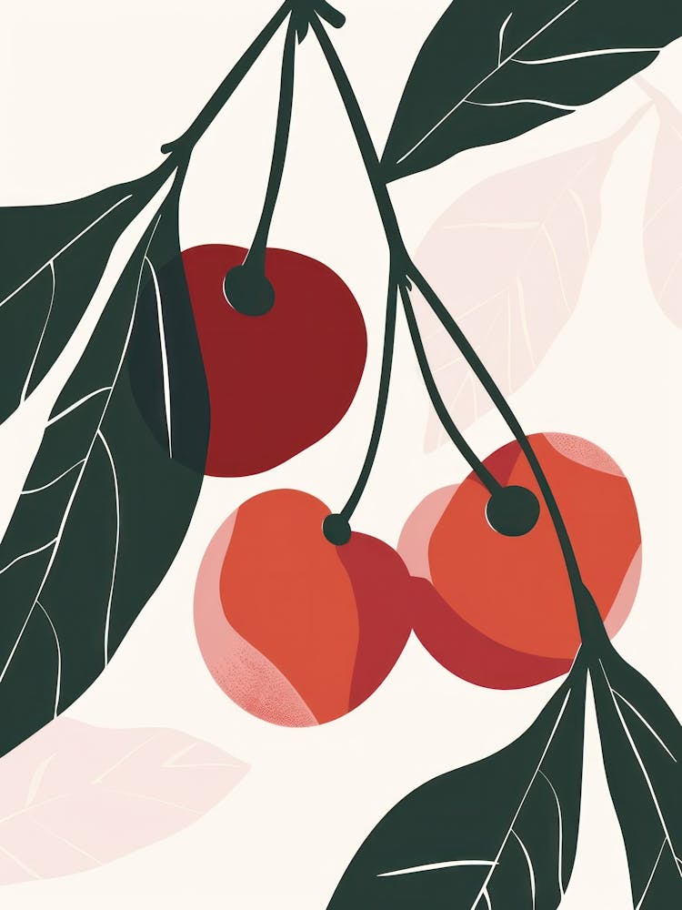 Cherries Close Up Illustration 2