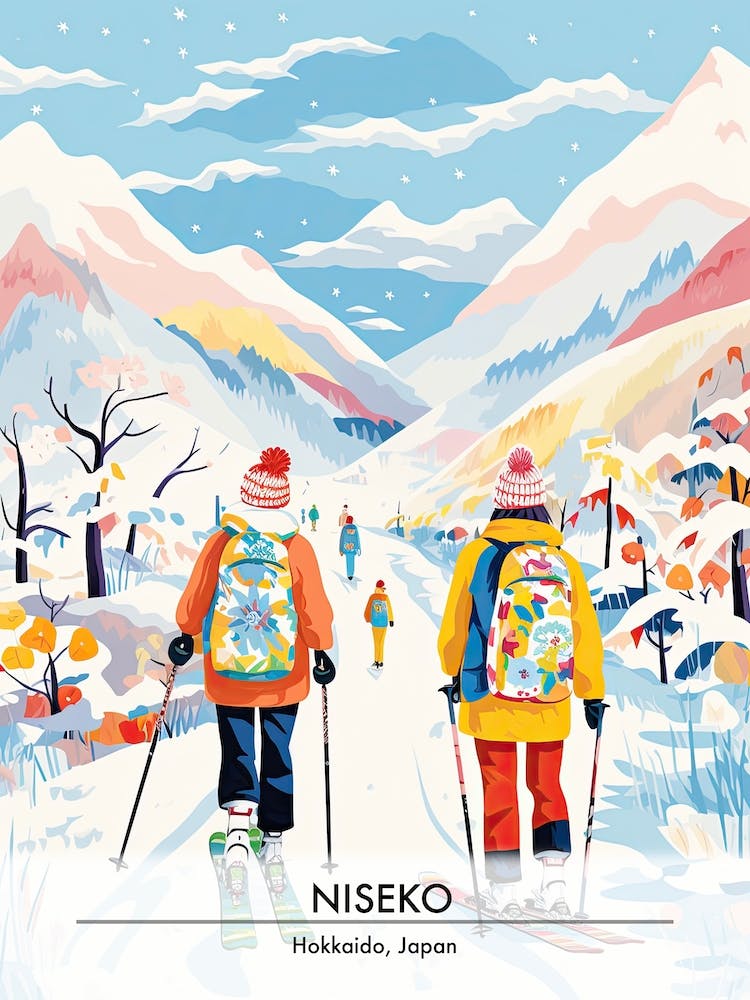 Niseko   Hokkaido Japan, Ski Resort Poster Illustration 3