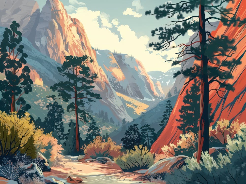 Vintage Wooded Pines 2